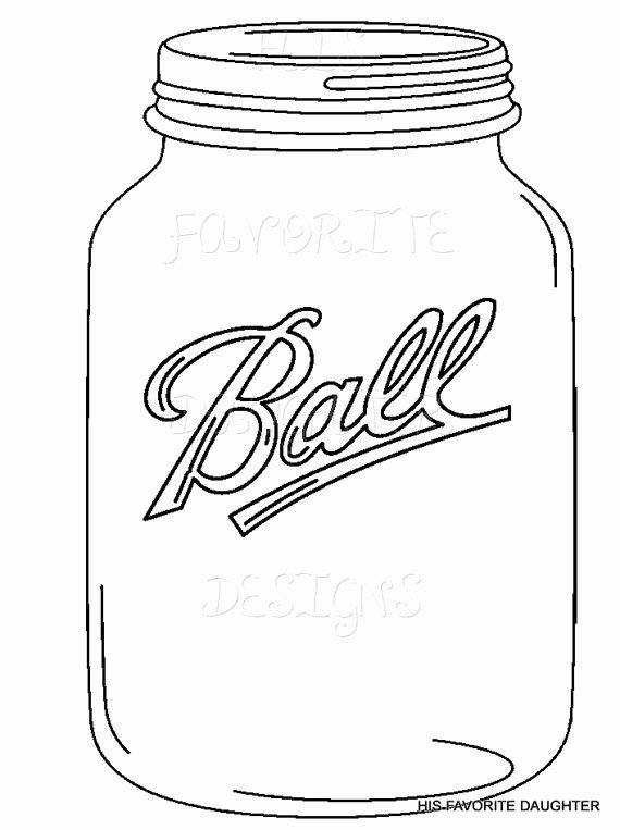 Printable Mason Jar Template Fresh Mason Jar Drawing Template at Getdrawings