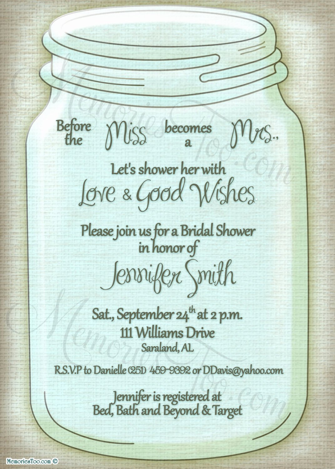 Printable Mason Jar Template New Mason Ball Jar Invitation Diy Printable Choose Your by