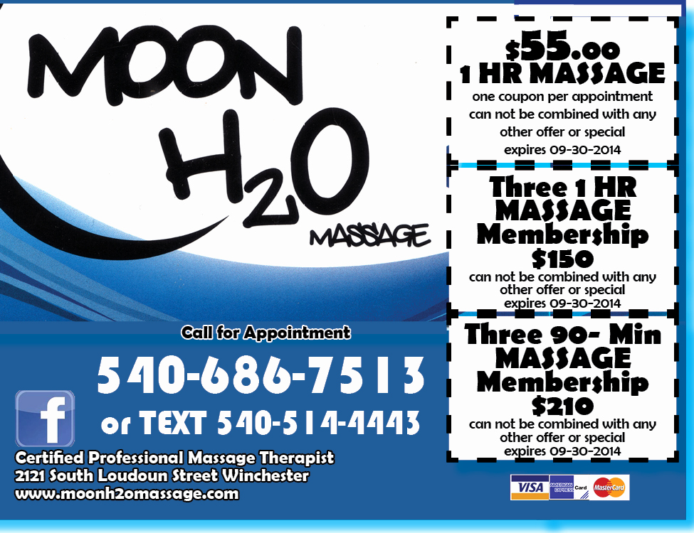 Printable Massage Coupons Awesome H20moon Massage Winchester Summer2014 Coupon