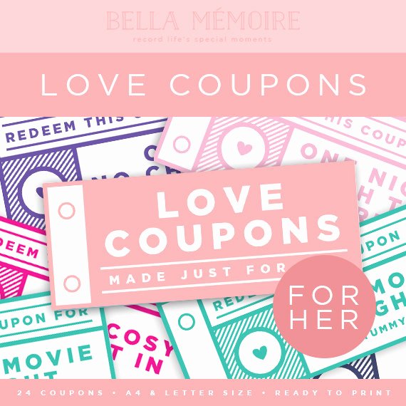 Printable Massage Coupons Beautiful Printable Love Coupons for Her Instant Download Last