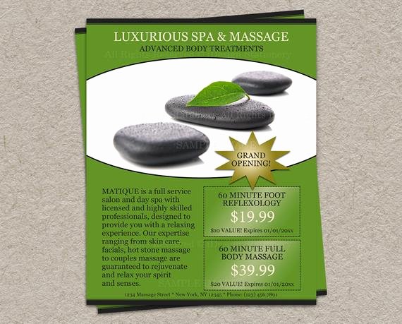 Printable Massage Coupons Unique Items Similar to Printable Coupon Flyer Template Massage