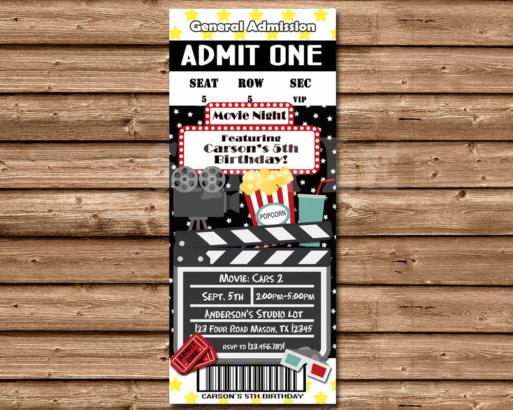 Printable Movie Ticket Invitations Luxury Chandeliers &amp; Pendant Lights