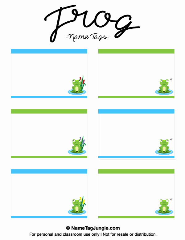 Printable Name Tags for Preschool Fresh Free Printable Frog Name Tags the Template Can Also Be