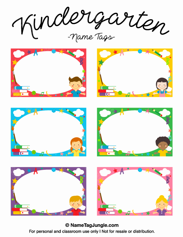 Printable Name Tags for Preschool Unique Printable Kindergarten Name Tags