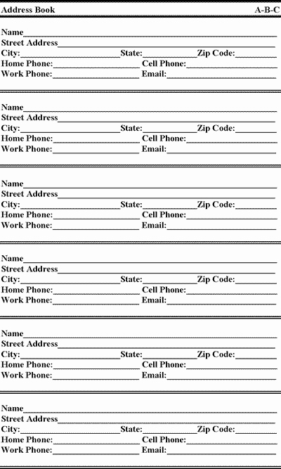 Printable Phone Book Best Of Address Book Template