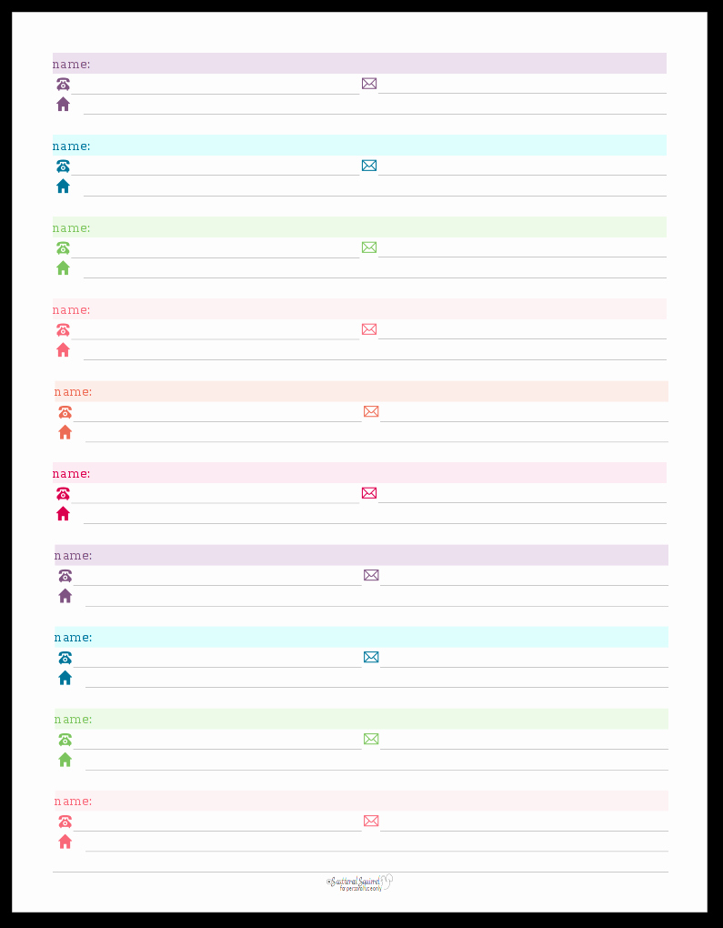 Printable Phone Book Lovely Colourful Address Book and Password Log Printables