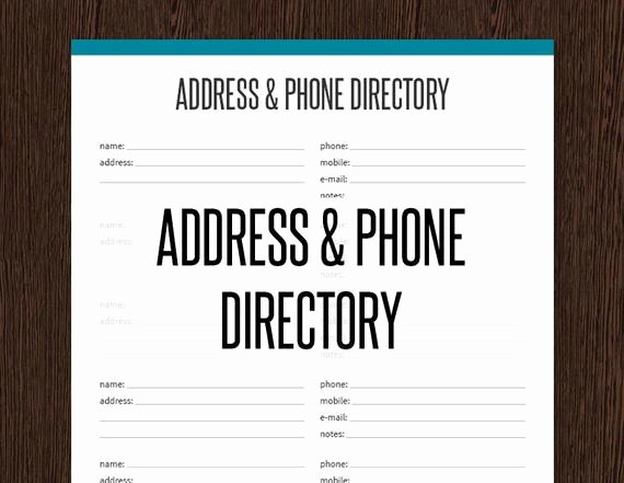 Printable Phone Book Template Best Of Address &amp; Phone Directory Fillable Printable