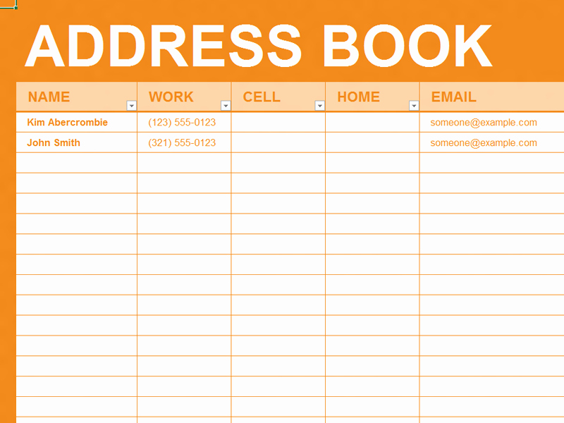 Printable Phone Book Template Fresh Free Excel Template Personal Address Book