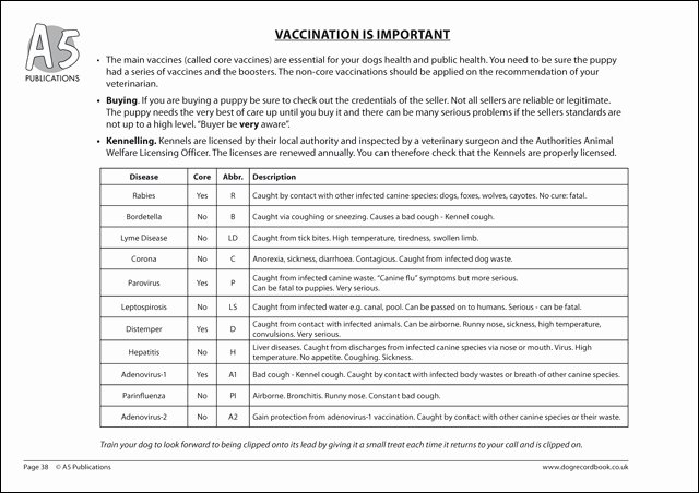 Printable Puppy Shot Record Inspirational Dog Record Book A5 Farm Records Uk Farm Record Books