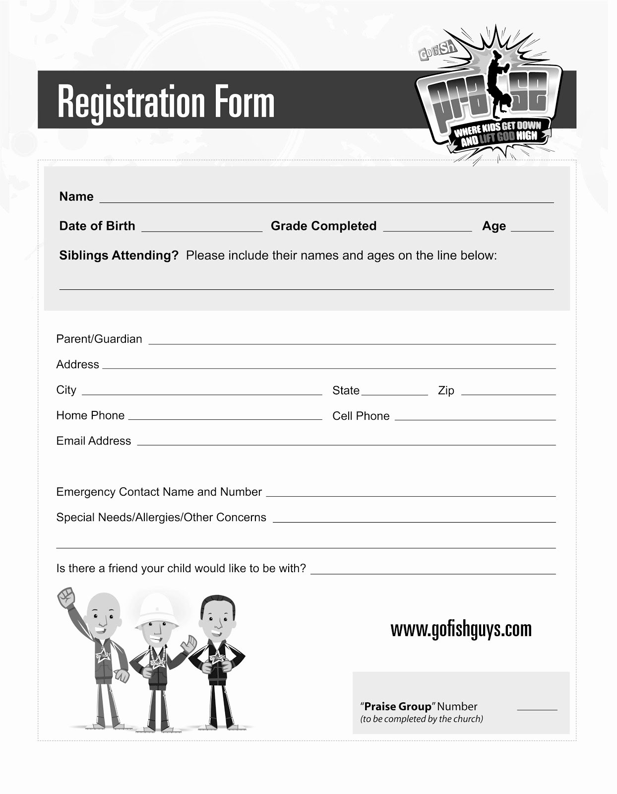Printable Registration form Template Elegant Church Nursery Registration form thenurseries
