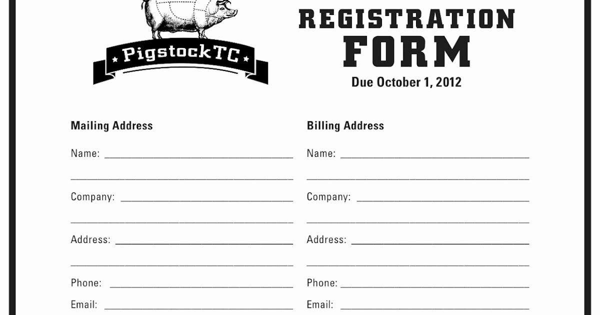 Printable Registration form Template Unique Application form Registration form Template Printable
