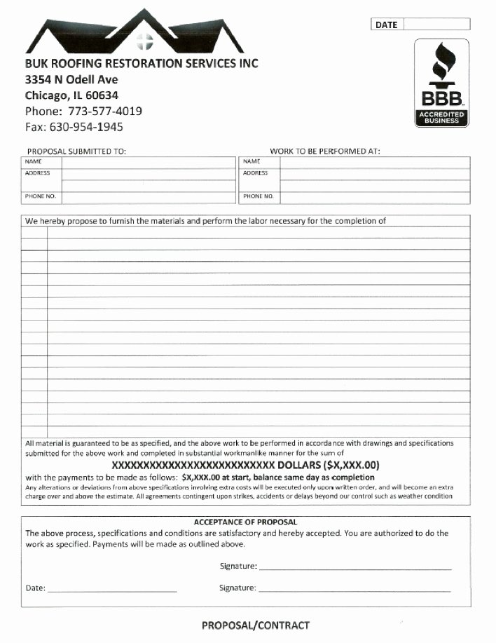 Printable Roofing Contracts Beautiful Roofing Contract Free Printable Documents