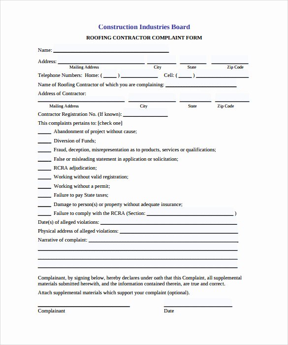 Printable Roofing Contracts Beautiful Roofing Contract Template 9 Download Documents In Pdf