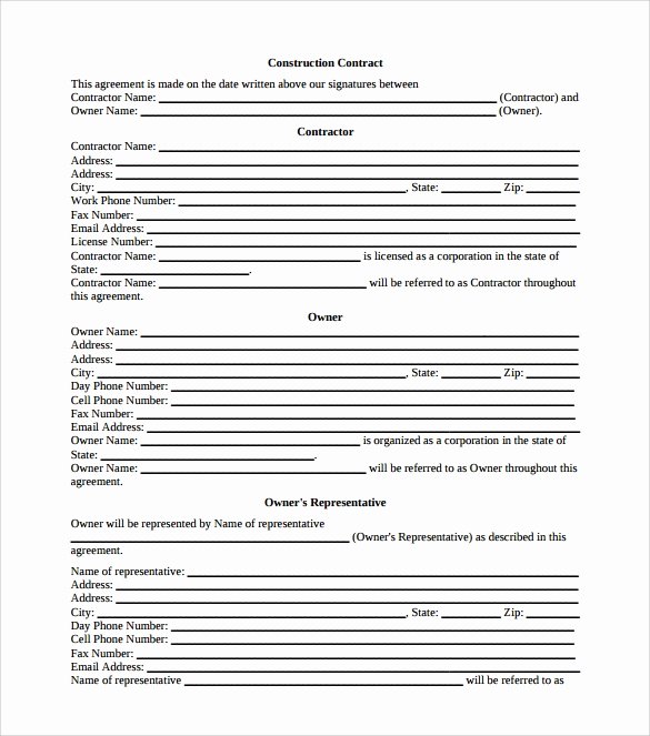 Printable Roofing Contracts Best Of 9 Construction Contract Templates – Pdf Word Pages