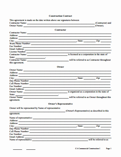 Printable Roofing Contracts Lovely Construction Contract Template Download Create Edit