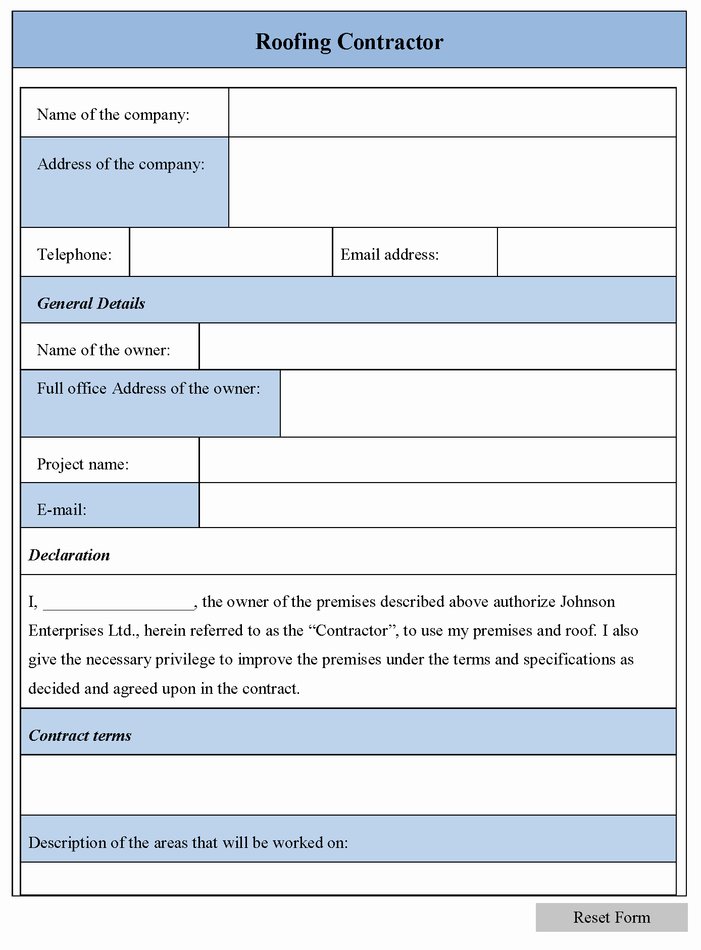 Printable Roofing Contracts Lovely Roofing Bid Sample &amp; 7 Roofing Contract