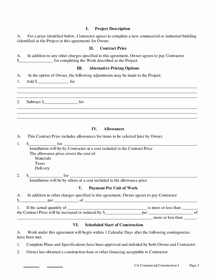 Printable Roofing Contracts Unique Printable Sample Construction Contract Template form