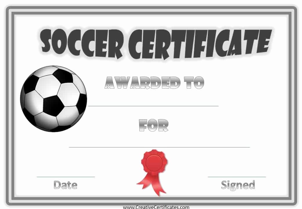 Printable soccer Certificate Beautiful Free Editable soccer Certificates Customize Line