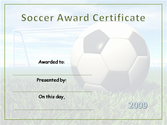 Printable soccer Certificate Elegant soccer Awards Template