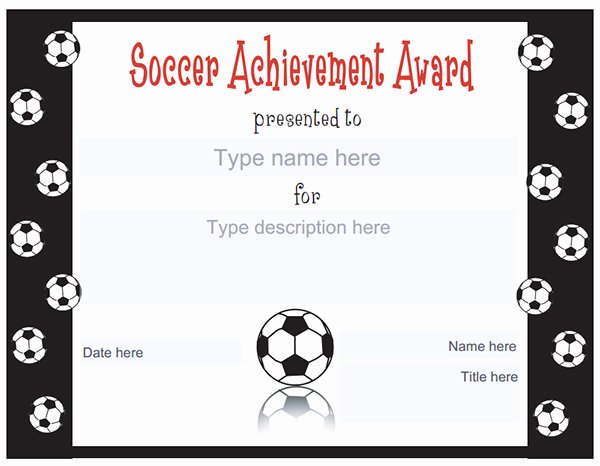 Printable soccer Certificate Lovely Printable Sports Certificates