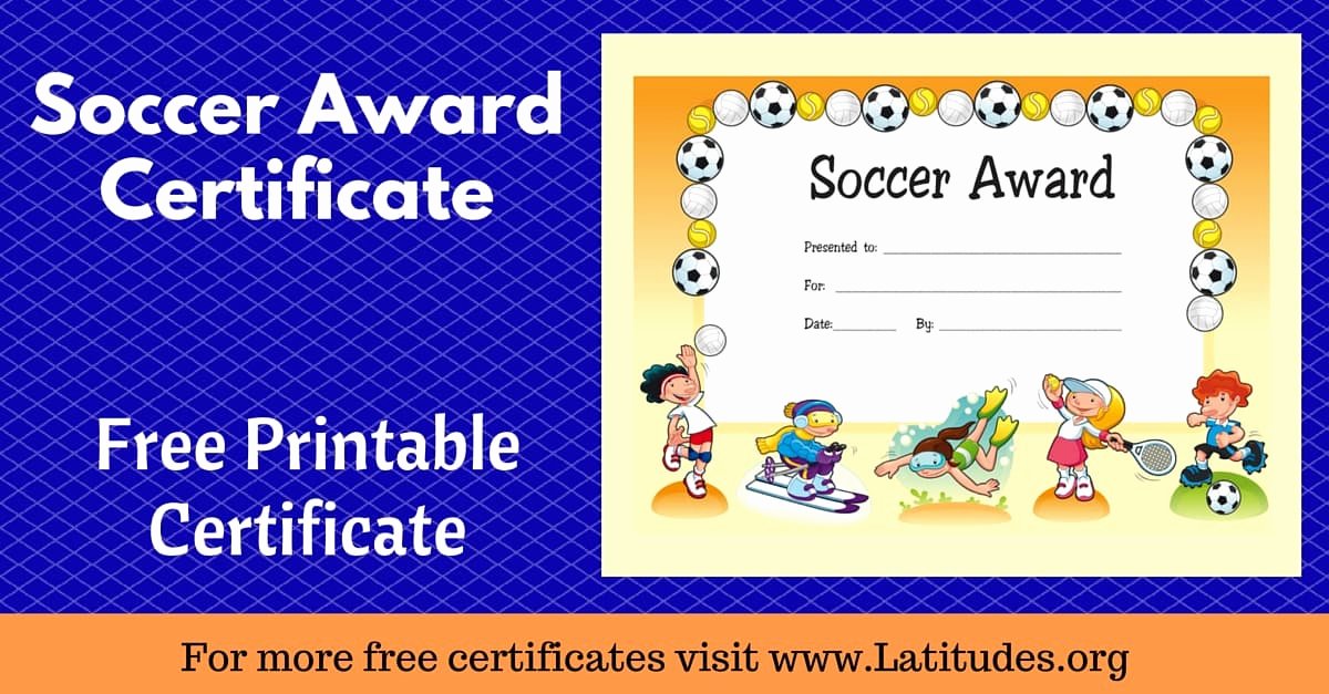 Printable soccer Certificate Luxury Free Award Certificate for soccer Primary