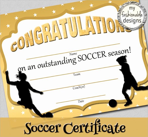 Printable soccer Certificate New 15 soccer Certificate Templates to Download