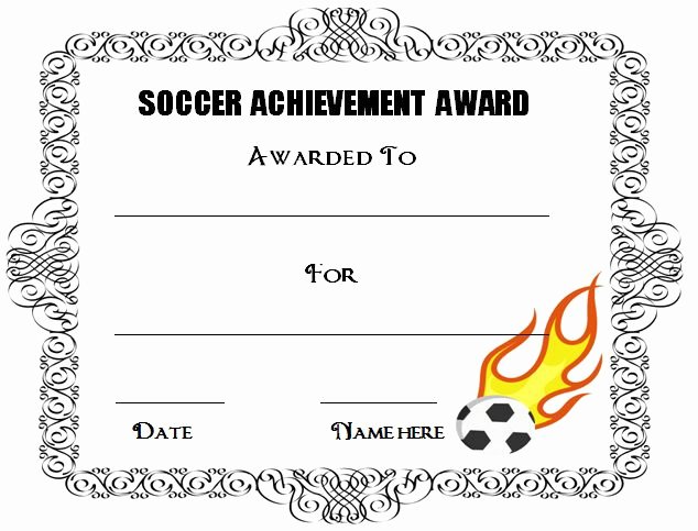 Printable soccer Certificate Unique 30 soccer Award Certificate Templates Free to Download