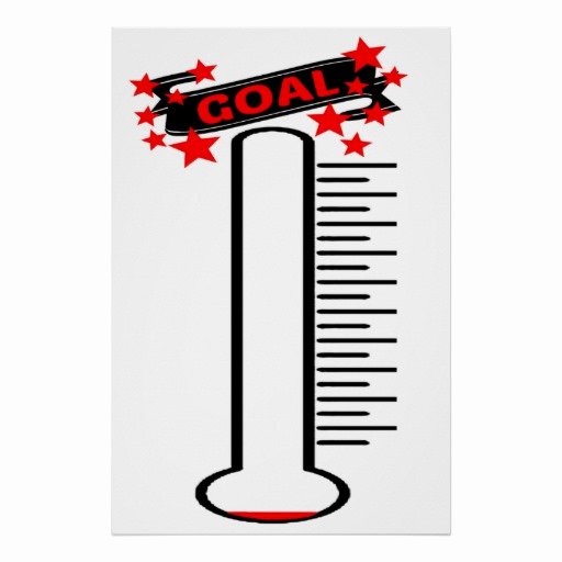 Printable thermometer Goal Beautiful Fundraising Goal thermometer Blank Goal Poster