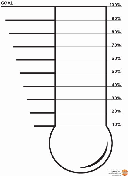 Printable thermometer Goal Chart Beautiful Sales thermometer Template Invitation Template