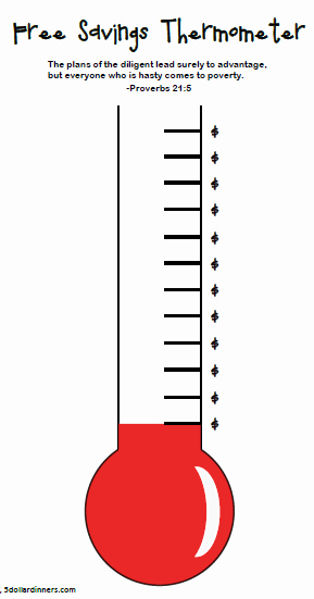Printable thermometer Goal Chart Fresh Free “savings thermometer” Printable