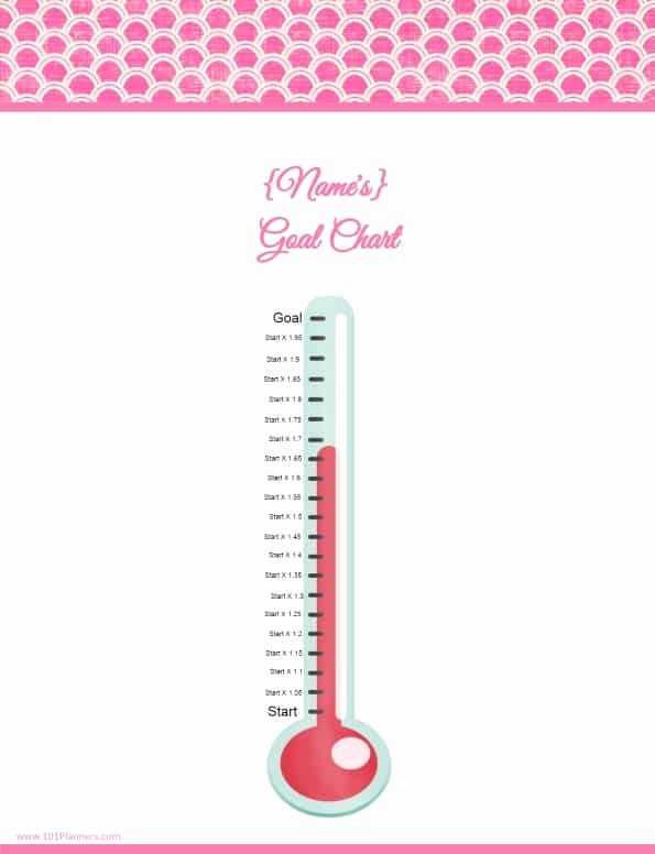 Printable thermometer Goal Chart Luxury Free Printable Goal Tracker