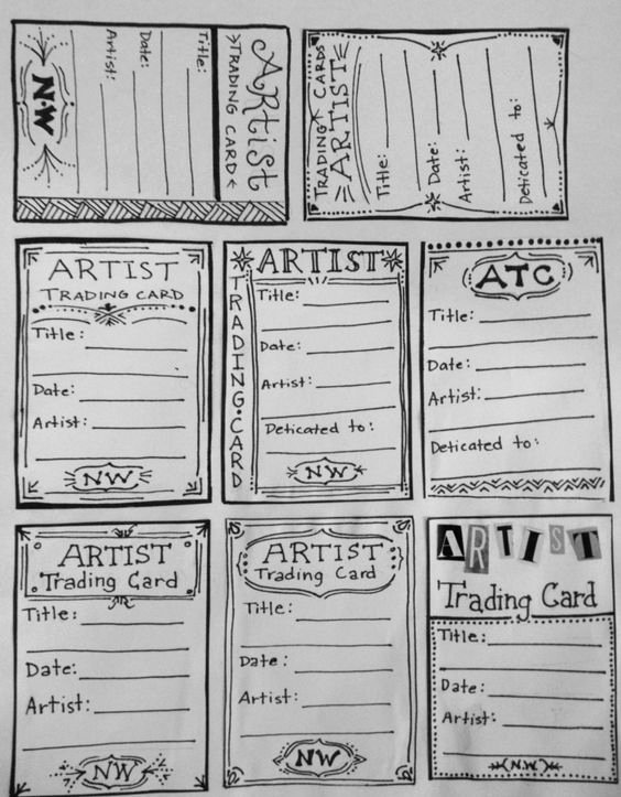 Printable Trading Card Template Fresh Artist Trading Card Template for Back Of atc S