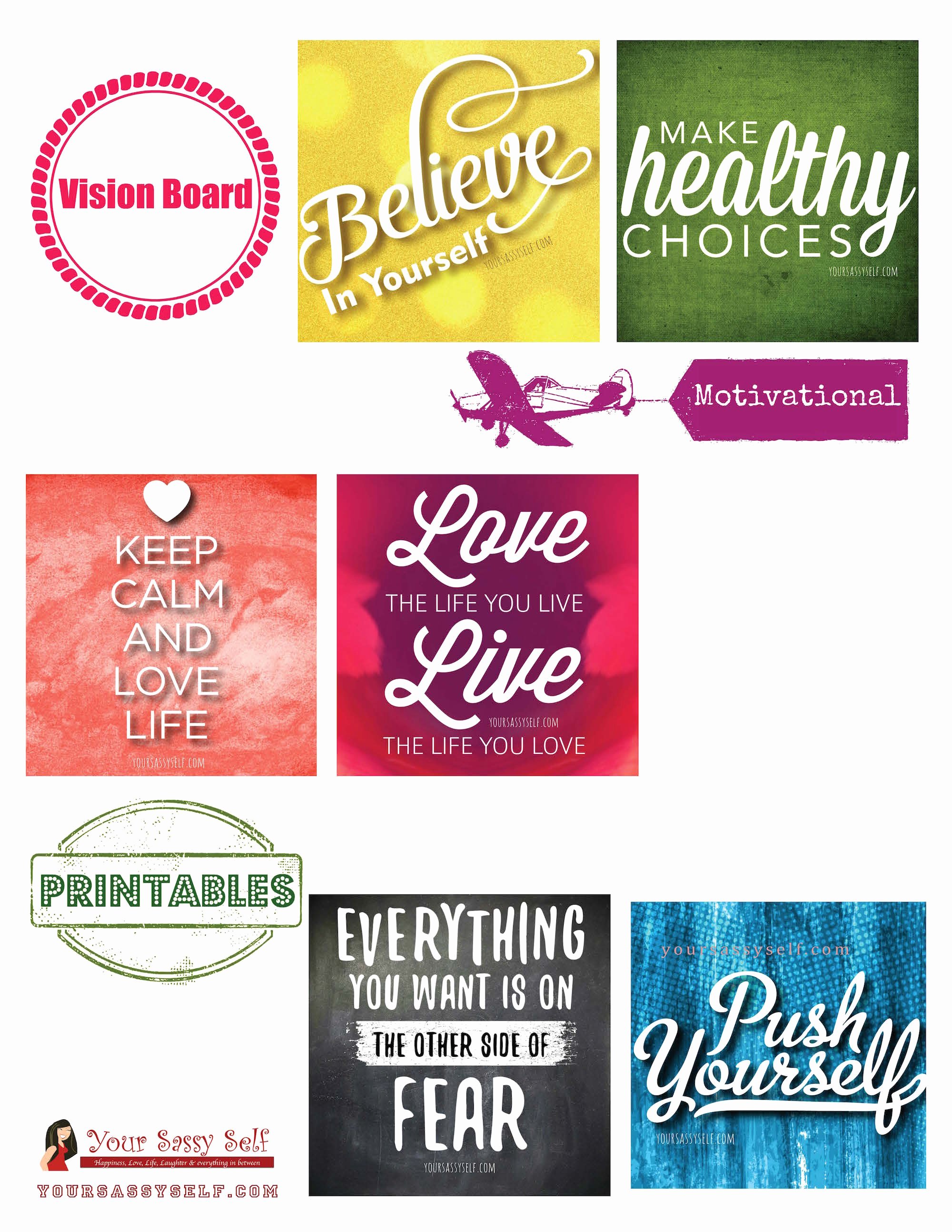 Printable Vision Board Template Awesome Vision Board to Live the Life You Want Your Sassy Self