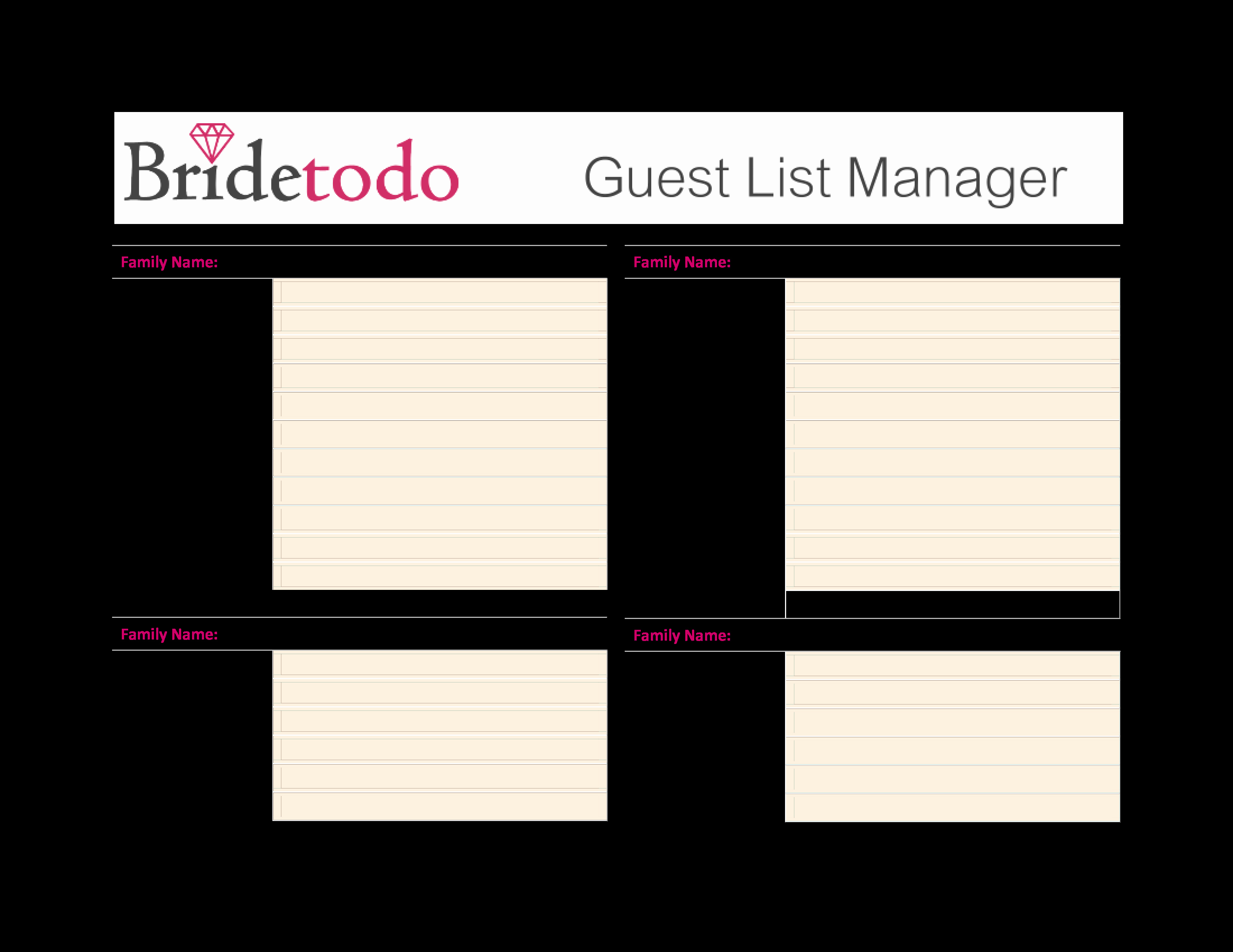 Printable Wedding Guest Lists Best Of Guest List Template for Wedding – Excel Wedding