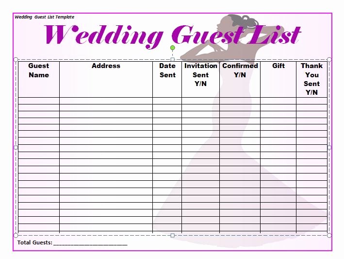 Printable Wedding Guest Lists Elegant 35 Beautiful Wedding Guest List &amp; Itinerary Templates