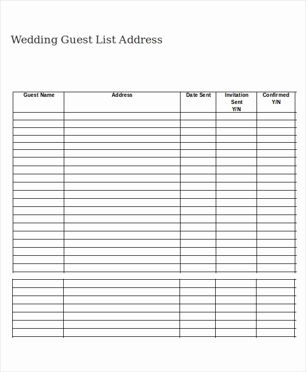 Printable Wedding Guest Lists Fresh Wedding Guest List Template 9 Free Word Excel Pdf