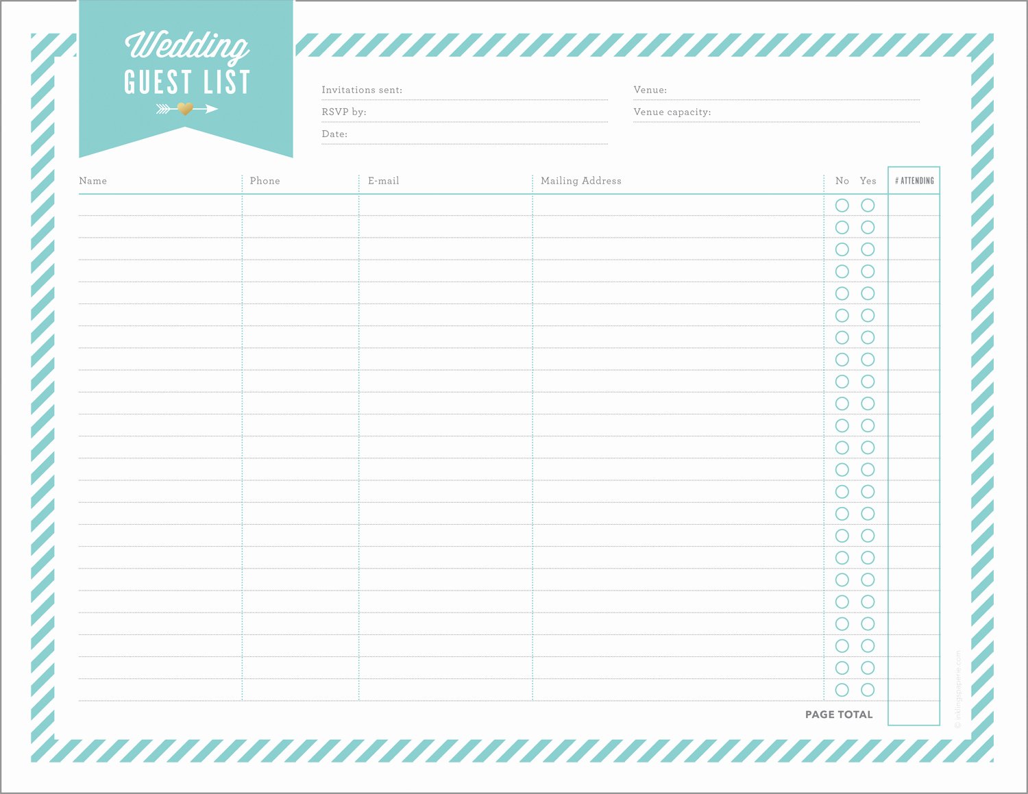 Printable Wedding Guest Lists Lovely Free Wedding Planning Printables &amp; Checklists