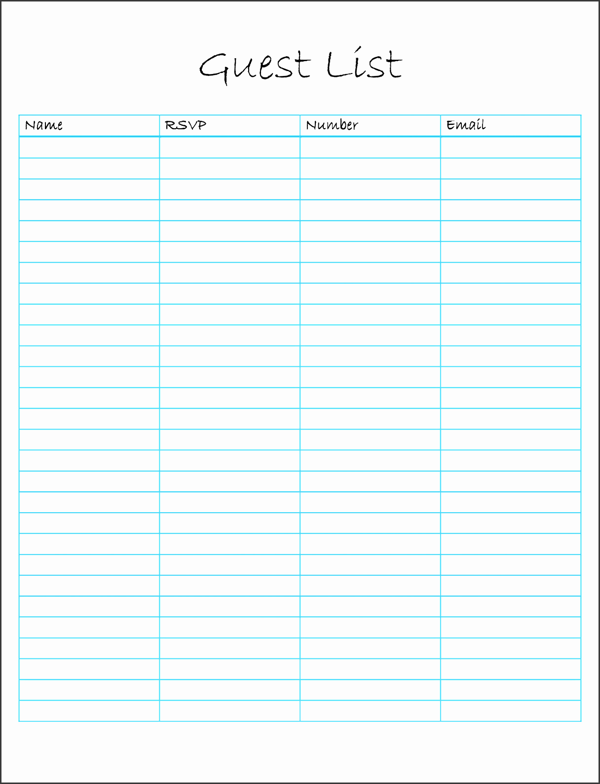 Printable Wedding Guest Lists Unique 8 Wedding Guest List Templates Sampletemplatess