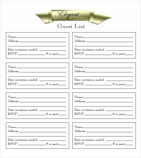 Printable Wedding Guest Lists Unique Sample Wedding Guest List 6 Documents In Pdf Word