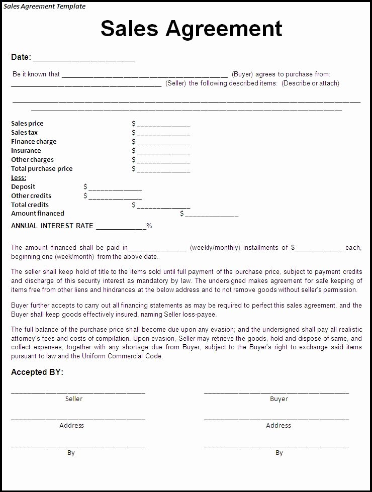 Private Car Sales Contract Elegant Free Printable Sale Contract form Generic