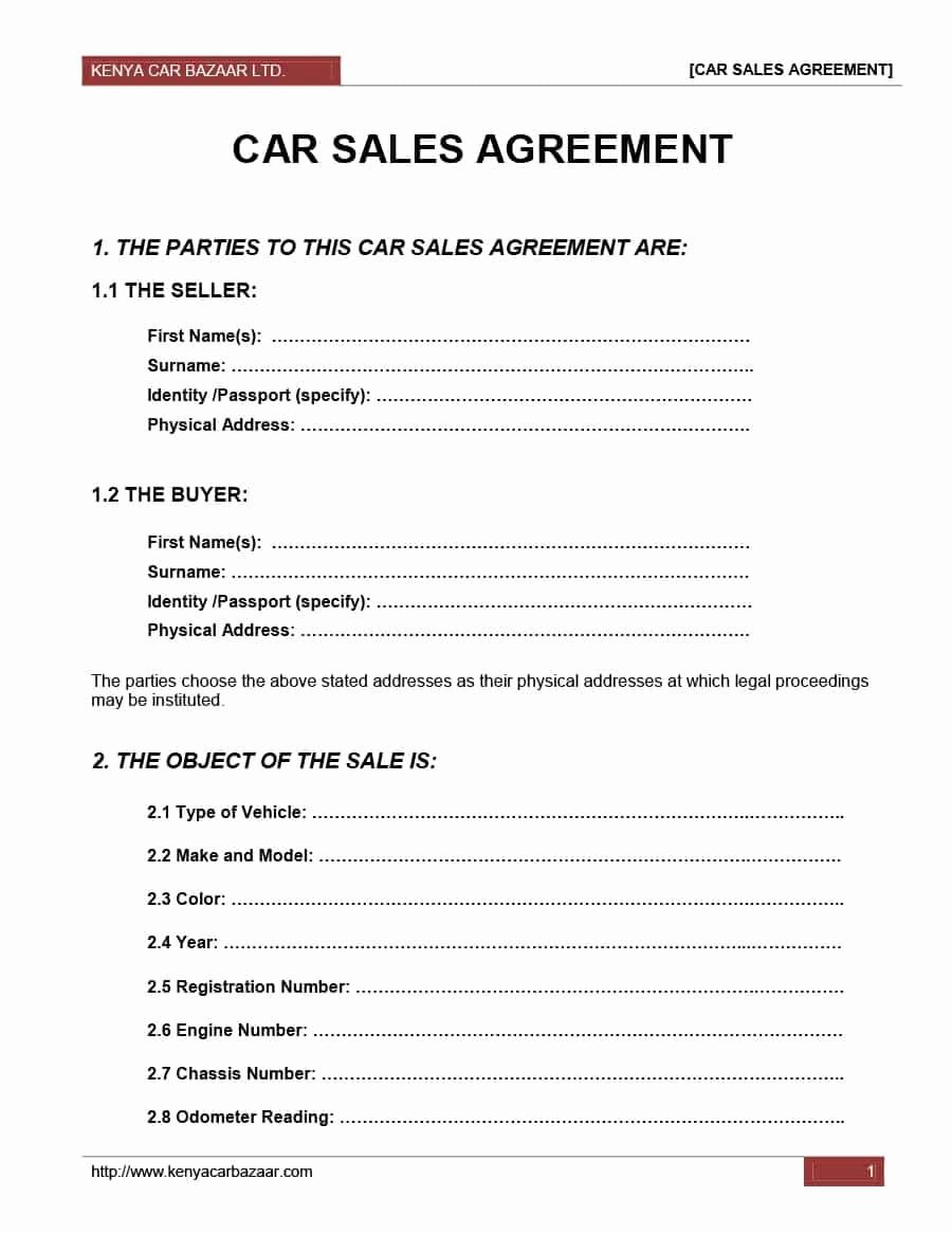 Private Sale Car Payment Agreement Unique Car Resale Agreement format Detail Purchase and Sales