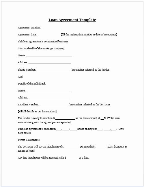 Private Settlement form New Loan Agreement Template