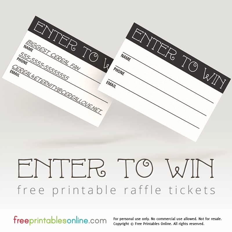 Prize Drawing Template New Enter to Win Printable Raffle Tickets