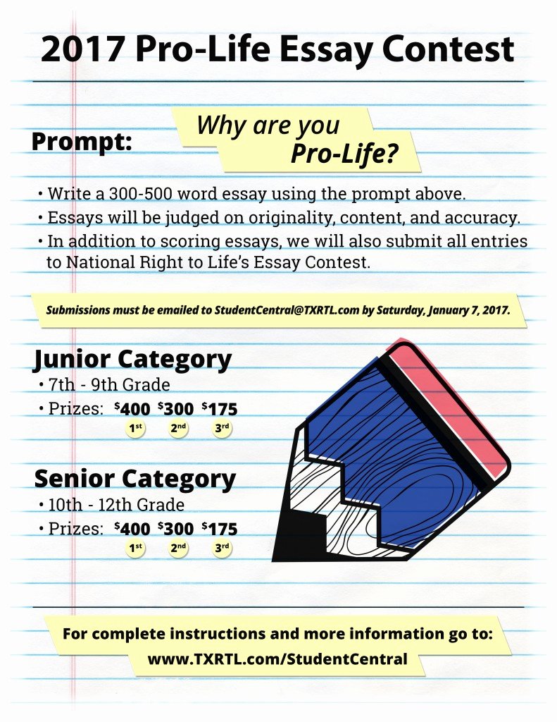 Pro Life Persuasive Essays Best Of Essay Contest Texas Right to Life