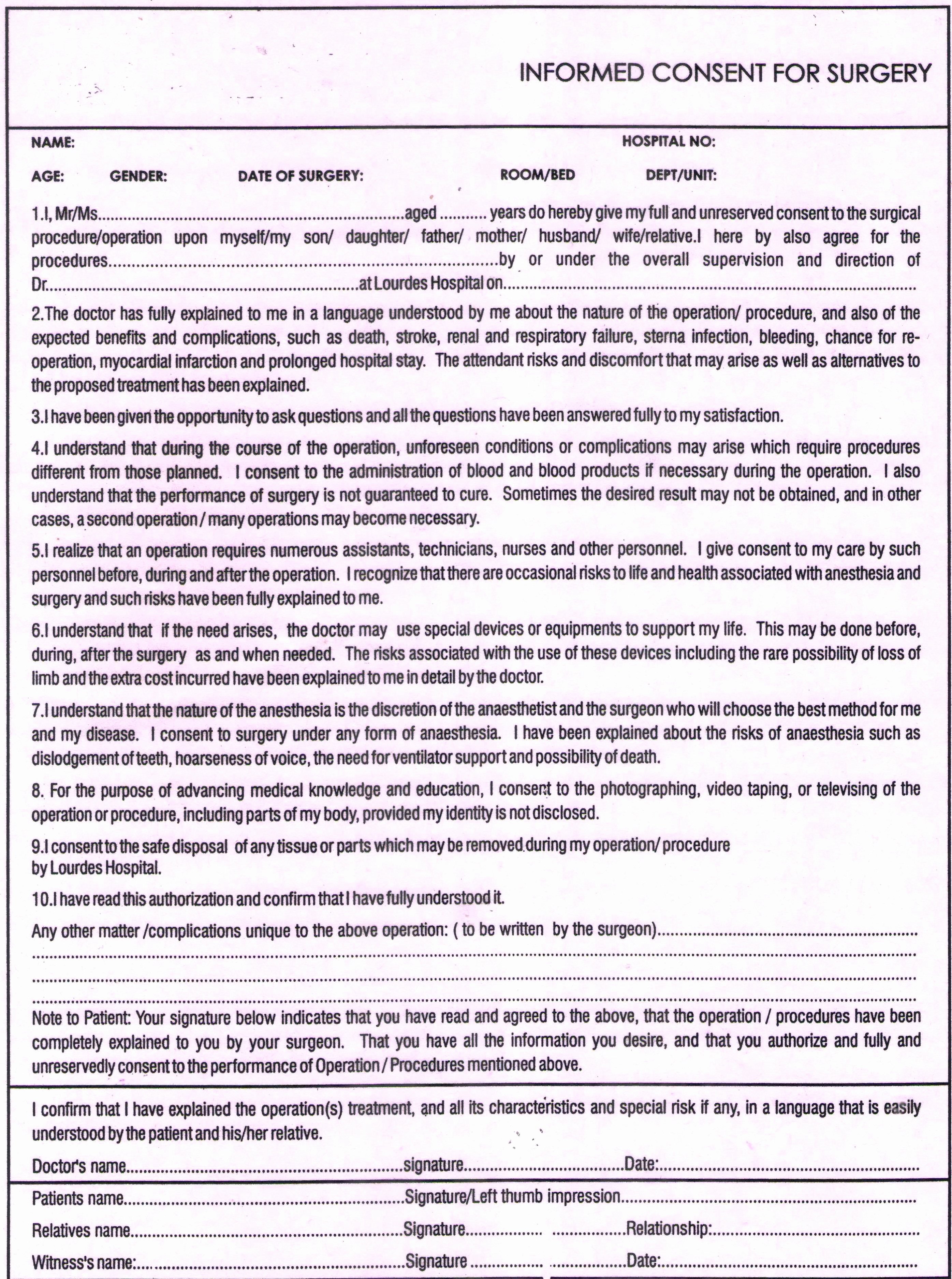 Procedure Consent form Awesome Szusi