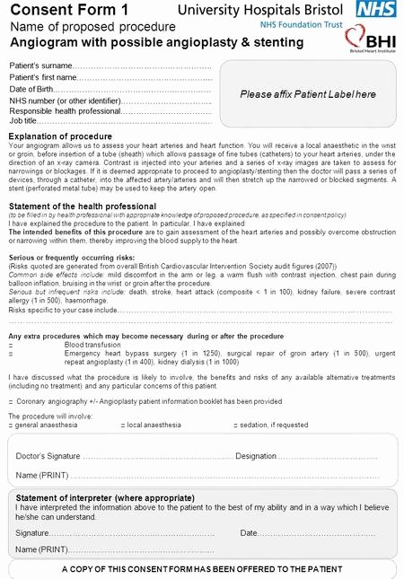 Procedure Consent form Beautiful A Copy Of This Consent form Has Been Offered to the
