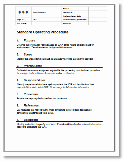 Procedure Templates Word Best Of 9 Standard Operating Procedure sop Templates Word