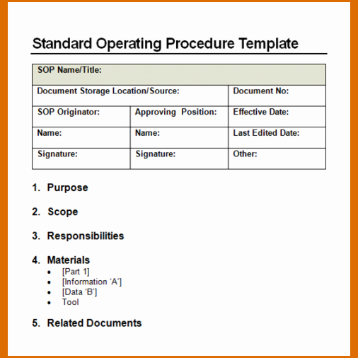 Procedure Templates Word Elegant 11 Standard Operating Procedure Template Word