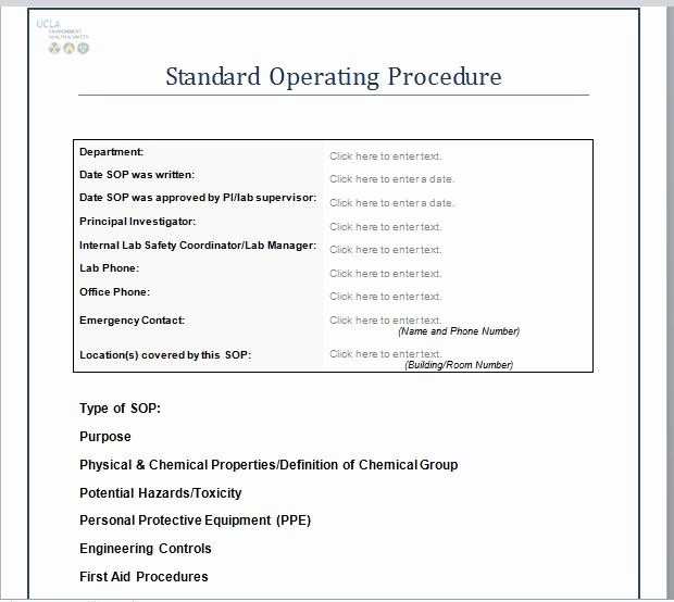 Procedure Templates Word Elegant 37 Best Free Standard Operating Procedure sop Templates