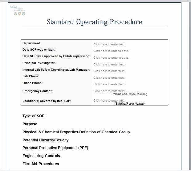 Procedure Templates Word Elegant 37 Best Free Standard Operating Procedure sop Templates